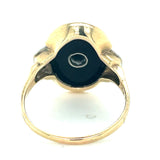 Estate Gents .10 cttw Diamond Onyx Mosiac Ring 13895