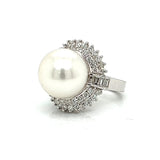 Estate Designer A & Z Pearl Co. 13.50mm Pearl 1.52 cttw Diamond Ring 13880