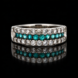 Estate Paraiba & Diamond Platinum Ring