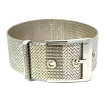 Estate Italian Diamond 18K White Gold Buckle Bracelet 14307