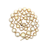 Golden South Sea Pearls 9 x 13mm 14k Yellow Gold Diamond Necklace