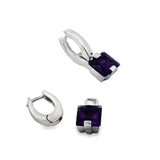 Italian Designer 3.80cttw Amethyst and 18Kt White Gold Earrings