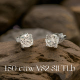 Diamond Dealer Retirement Event Champagne 1.50 cttw Round Brilliant Cut Diamond Stud Earrings 15594