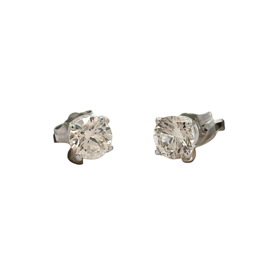 Champagne 1.50 cttw Round Brilliant Cut Diamond Stud Earrings
