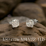 Diamond Dealer Retirement Event Champagne 1.50 cttw Round Brilliant Cut Diamond Stud Earrings 15597