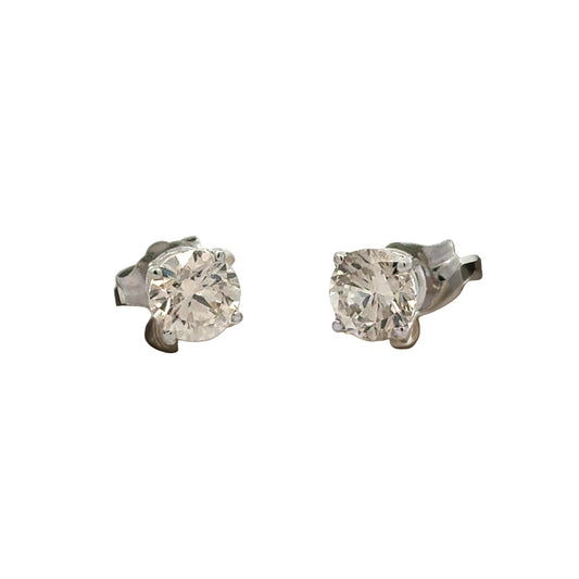 Champagne 1.50 cttw Round Brilliant Cut Diamond Stud Earrings