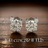 Diamond Dealer Retirement Event Champagne 1.00 cttw Round Brilliant Cut Diamond Stud Earrings 15587