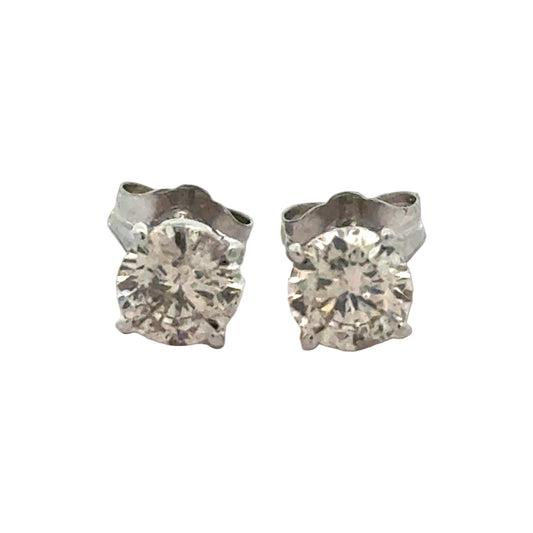 Champagne 1.00 cttw Round Brilliant Cut Diamond Stud Earrings