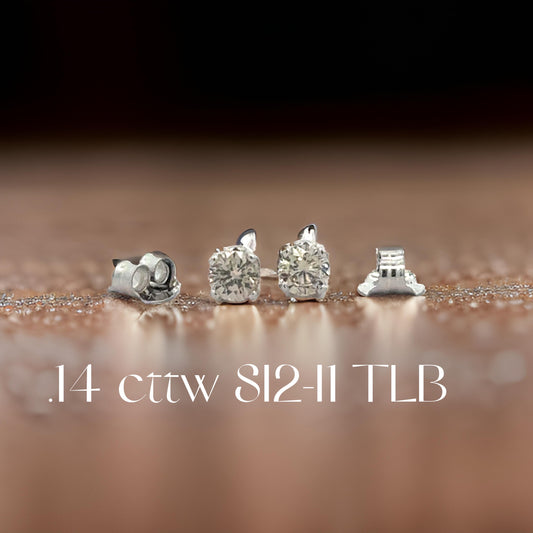 Diamond Dealer Retirement Event Champagne 0.14 cttw Round Brilliant Cut Diamond Stud Earrings 15564