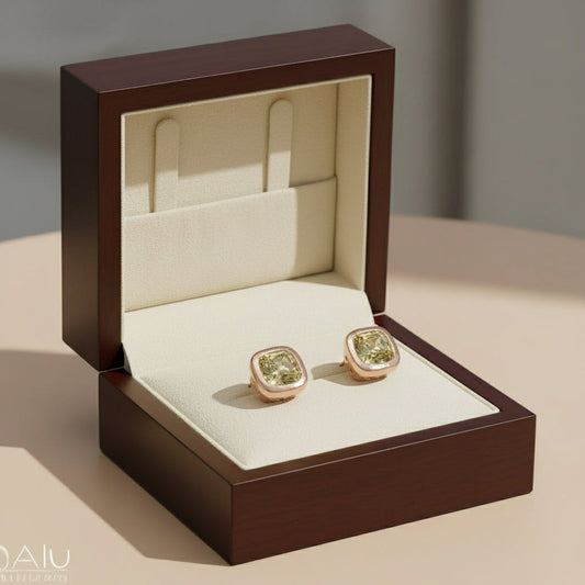 Designer Maya Lianna 3.07 cttw Natural Fancy Brownish Yellow Diamond (GIA) 14K Rose Gold Earrings 14745