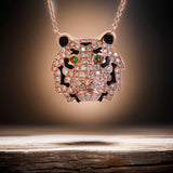 E.H. Collection .53 cttw Diamond Rose Gold Tiger Necklace 12874