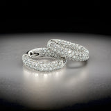 Designer EMJ 3.68 cttw Diamond Pave In/Out Hoop Earrings 13713