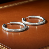Designer Arato Of Italy Diamond In/Out Hoop 18K White Gold Earrings
