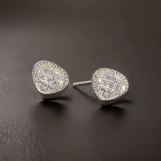 Estate 0.50 cttw Diamond Heart Earrings 13417