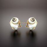 Mazza Mother of Pearl and 14K Yellow Gold Shell Earrings
