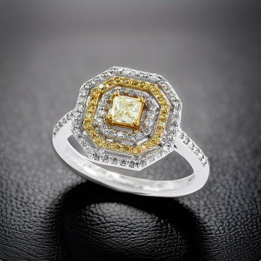 E.H. Collection .65 cttw White and Yellow Diamond Ring 13110