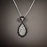 E.H. Collection 1.07 cttw Black and White Diamond Pendant With Chain 12939