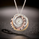 E.H. Collection .87 cttw Diamond 14K Tricolor Gold Pendant With Chain 12935