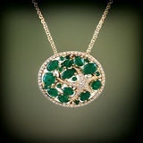 E.H. Collection 2.68 cttw Emerald and Diamond Starfish Pendant With Chain 12916