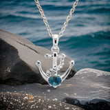 E.H. Collection .29 ct Alexandrite Anchor Pendant With Chain 12902