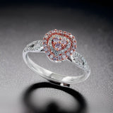 Effy Pink and White Diamond 18K White and Rose Teardrop Gold Ring