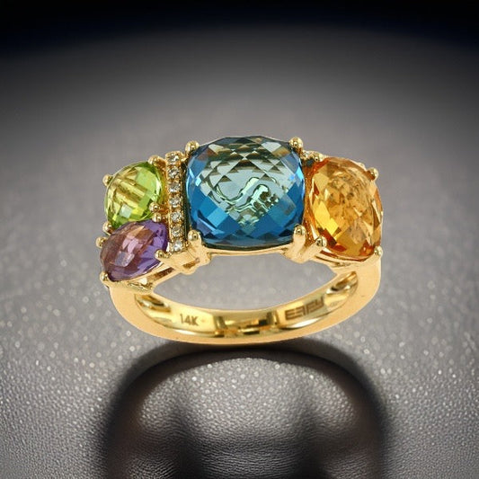 E.H. Collection 7.70 cttw Multicolor Gemstone and Diamond Ring 12812