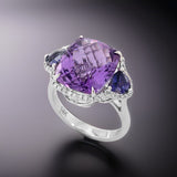 Effy Amethyst and Iolite 14K White Gold 3-Stone Ring