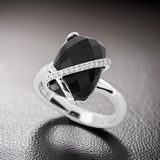 E.H. Collection 6.10 ct Onyx and Diamond Ring 12805