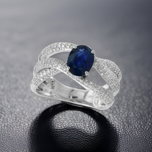 E.H. Collection 1.42 ct Sapphire and Diamond Ring 12421