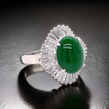 Estate 5.05 ct Jade and Diamond Platinum Ring 12000