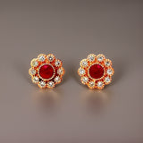 E.H. Collection .65 cttw Ruby and Diamond Earrings 06815