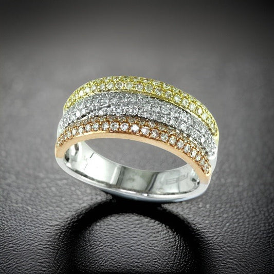 E.H. Collection .60 cttw Diamond 3Tone Gold Ring 11469