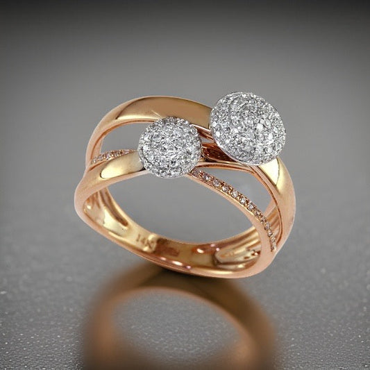 E.H. Collection .41 cttw Diamond White/Rose Gold Ring 11467