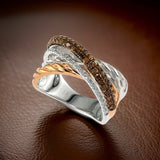 E.H. Collection .65 cttw Brown and White Diamond Ring 11464