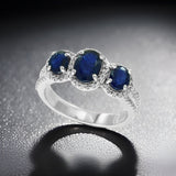 E.H. Collection 1.81 cttw Sapphire and Diamond 3 Stone Ring 11435