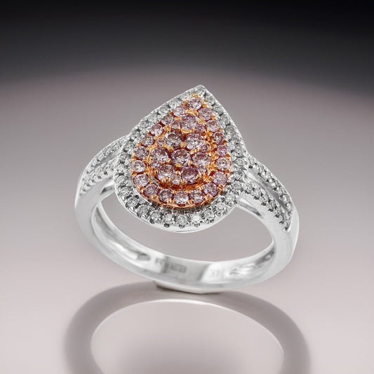 Effy Pink and White Diamond and 14K White and Rose Gold Ring
