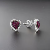 E.H. Collection .27 cttw Ruby Heart Earrings 11351