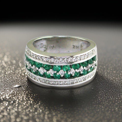 E.H. Collection .84 cttw Emerald and Diamond Ring 11328