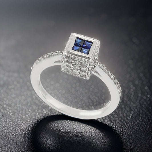 E.H. Collection .49 cttw Diamond and .27 cttw Sapphire Ring 11322