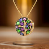 E.H. Collection 3.87 cttw Multicolor Gemstone and Diamond Pendant 11314