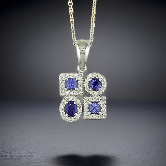 Effy Multicolor Gemstone and 14K White Gold Necklace