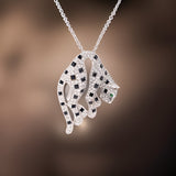 18K White Gold 2.00 cttw Diamond Panther Pendant With Chain 10380