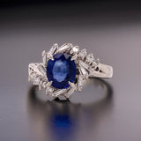 Estate 1.28 ct Sapphire and Diamond Platinum Ring 10611