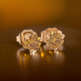 Natural Fancy Orange Diamond and 14K Yellow Gold Stud Earrings