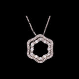 Damiani Diamond and 18K White Gold Pendant With Chain