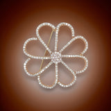 Clyde Duneier Diamond and 18K Rose Gold Flower Brooch
