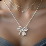 Clyde Duneier .77 cttw Diamond Bow Necklace 08543