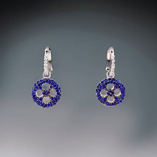 Clyde Duneier 1.75 cttw Sapphire and Diamond Earrings 03311