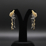 Diamond and 18K Yellow Gold and Black Rhodium Horse Earrings