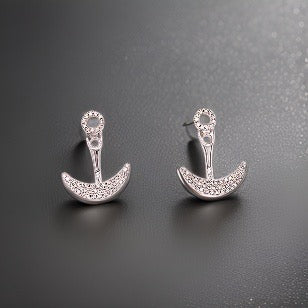Clyde Duneier Anchor Diamond 14K White Gold Earrings